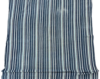 Farmhouse, stripes, Cottage  striped throw, Indigo blue turquoise, and white mudcloth, Vintage African fabric, Morrisseyfabric