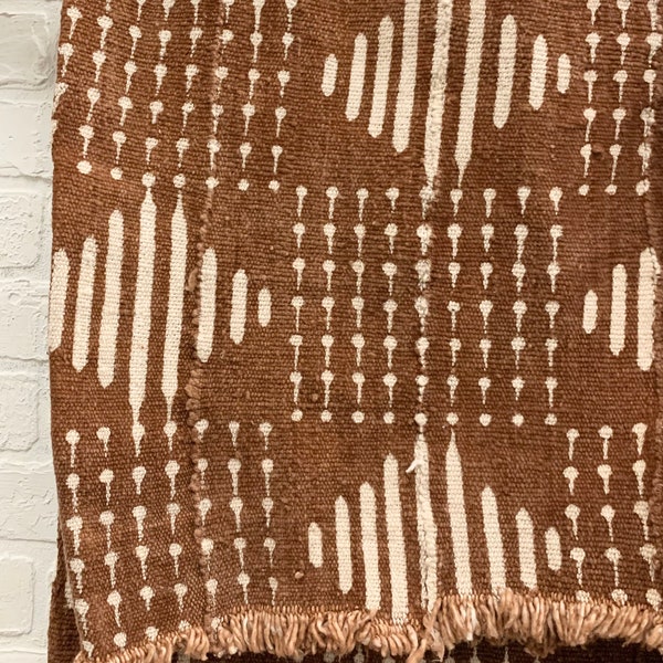 Mud Cloth textile, Authentic African Fabric, Rust Color mudcloth, Morrissey Fabric
