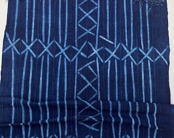 Navy Blue Throw blanket for a boys room or coastal home. Hand dyed mud cloth with fringe for a casual modern look.