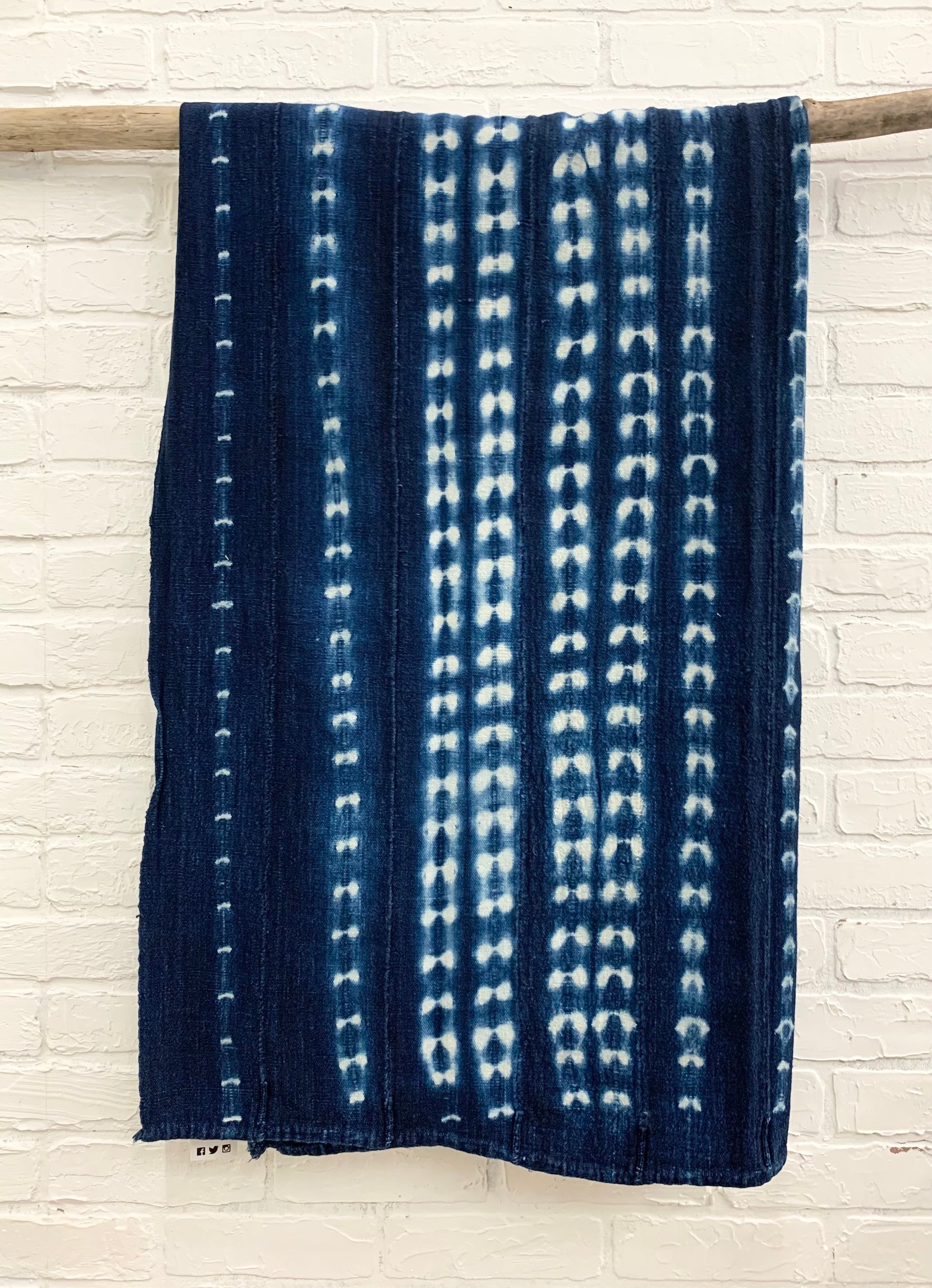 Mud Cloth with blue tie dye, Vintage indigo mudcloth, African Mudcloth ...