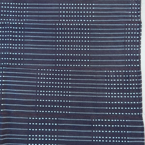 Karo Gestreiftes Schlammtuch, Afrikanischer stoff, Vintage Textile grau und blau Bild 8