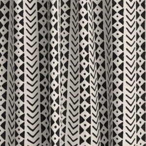 Block print traditional un-pasted pebble wallpaper, mud cloth wall art black and white ethnic style image 3