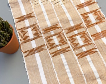 Vintage African Mud Cloth Textile from Yoruba, Asoke Textile with Rust Tribal Design, Morrissey Fabric