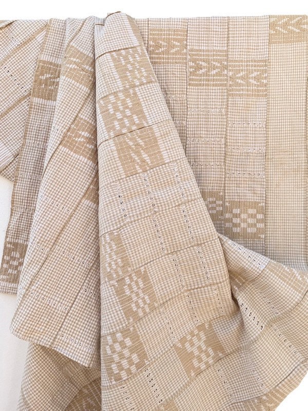 African Fabric, Vintage Aso Oke Textile, Pure cotton Nigerian textile