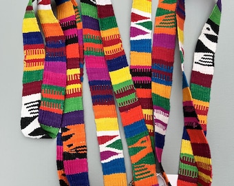 Hand-Made Guatemalan trim, multi color decorative trim, 4 yards strapping, rainbow color ribbon, purse straps, Guatemalan trim, 4 Yard Piece