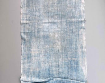 Faded denim scarf, African fabric scarf, Rustic home decor throw, Boho gift scarf, faded jean throw