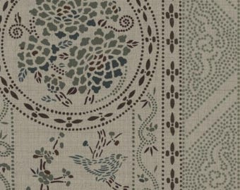 Birds and flowers wallpaper- Traditional unpasted wallpaper- Chinoiserie style wall art, Muted Asian floral wallpaper- Japanese home decor