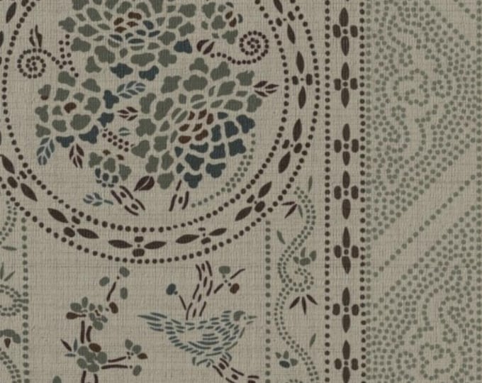 Birds and flowers wallpaper- Traditional unpasted wallpaper- Chinoiserie style wall art, Muted Asian floral wallpaper- Japanese home decor