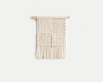 Geometric macrame wall hanging, small tapestry by WAVES'N'ME