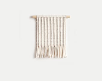 Minimalist macrame wall hanging, modern fiber art by WAVES'N'ME