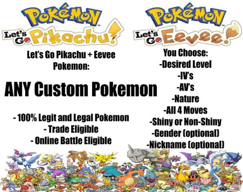 Pokemon Lets Go Pikachu Eevee Ebook Guide On How To Obtain Any 6 Shiny Custom Pokemon Fast Delivery