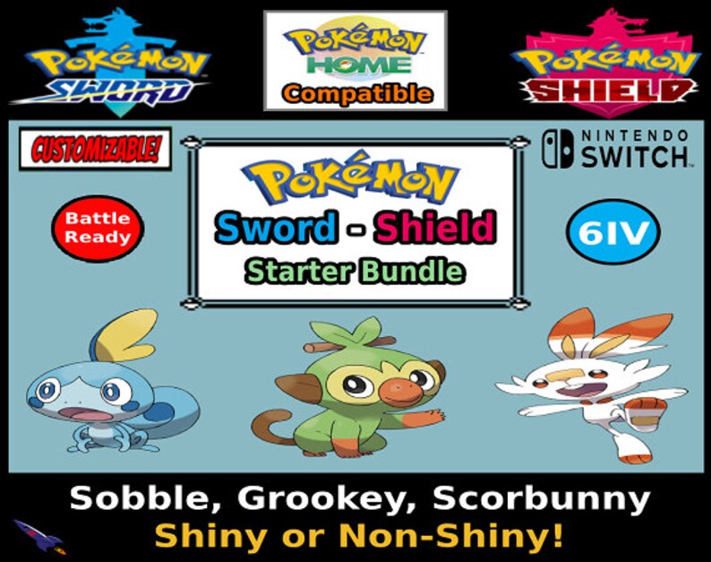 Pokemon Sword Shield All Galarian Starters Shiny 6iv Switch Fast Delivery