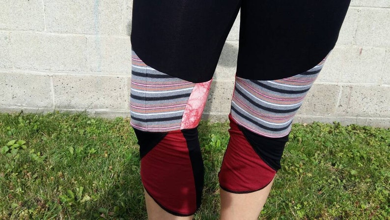 Leggings 34 recycled yoga Collation Ga\u00efa burgundy and black