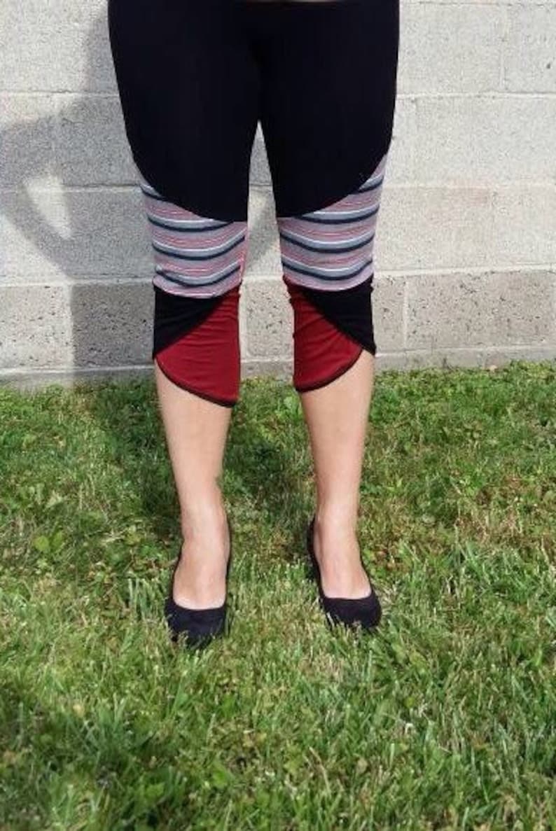 Leggings 34 recycled yoga Collation Ga\u00efa burgundy and black