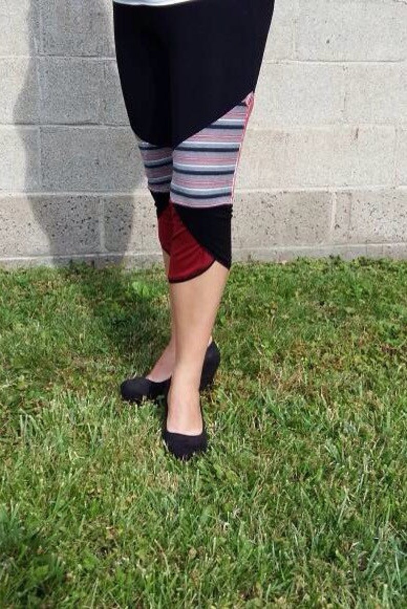 Leggings 34 recycled yoga Collation Ga\u00efa burgundy and black