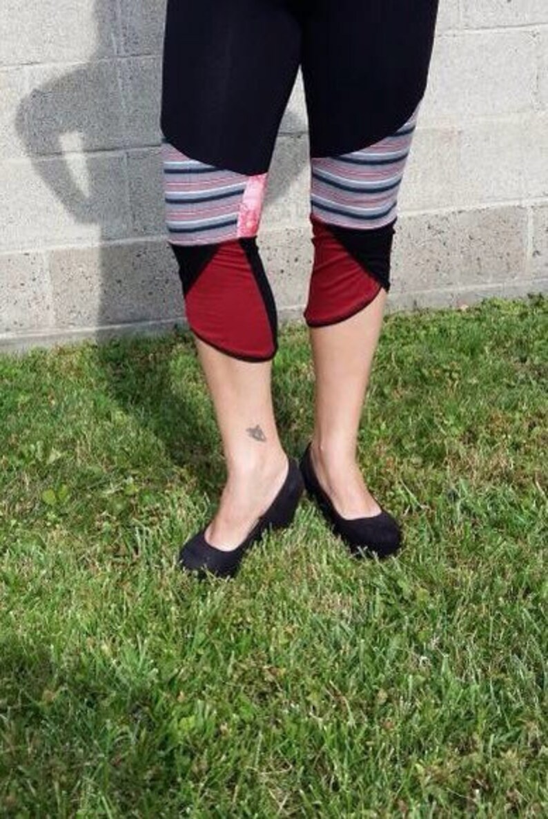 Leggings 34 recycled yoga Collation Ga\u00efa burgundy and black