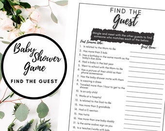 Find the Guest Baby Shower Game, Instant Download Baby Shower Game, Modern Baby Shower Theme, Gender Neutral Baby Shower, Baby Shower Game