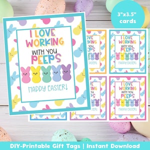 Easter Tag, Printable Treat Tag, Easter Peeps Tag, Coworker Peeps Gift Tag, Peeps, Work Easter, Team Easter, Job Easter, Easter Appreciation