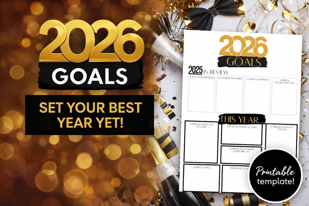 2026 Goals, New Years Resolutions, New Year Goals, Goal Planner, 2025 ...