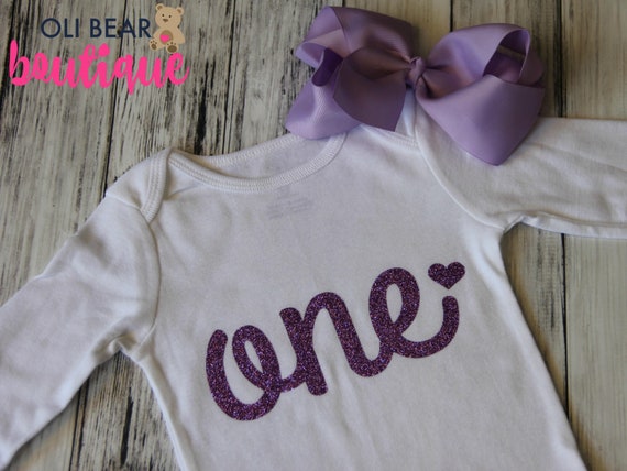 First Birthday Onesie Baby Girl 1st Birthday Outfit One Etsy