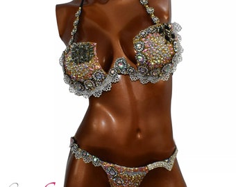 Bikini Badeanzug/Wettkampfanzug/Posingsuit/Angel&#39;s Bikini Ready made Posing Suit/Divas Bikini /Fitness /Wfbb/ Von LauraG-crystals com