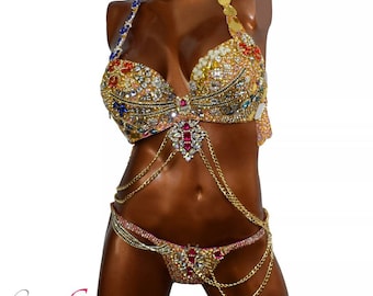 Bikini-Wettkampfanzug LauraG Ready made NPC Posing Wfbb/Wbff/Ifbb Divas passt AngelBikini & Halskette von LauraG-Kristalle SALE