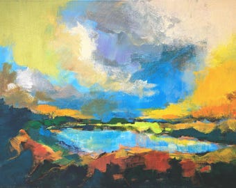 Radiant Sky - Abstract Landscape Print, Contemporary Art, Large Skyscape Print, Wall Art, Bold Colors, Giclee Print, Archival Quality