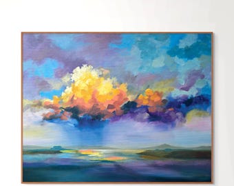 Gracia Celestial - Impresión abstracta de paisaje, Arte contemporáneo, Impresión de gran formato de cielo, Arte mural, Colores vibrantes, Impresión giclée, Calidad de archivo