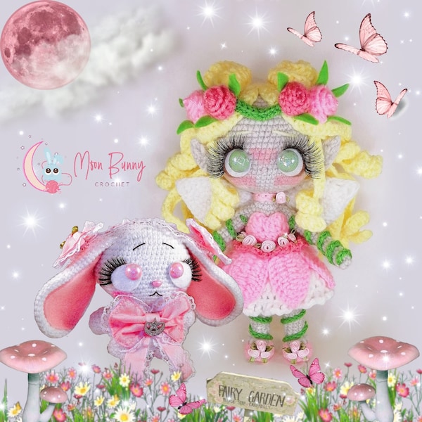 Pétale de Fleur and Amai Tsuki Amigurumi Plush Dolls