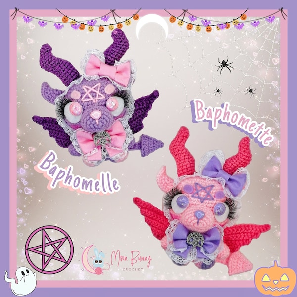 Baphomette and Baphomelle Amigurumi Plushies