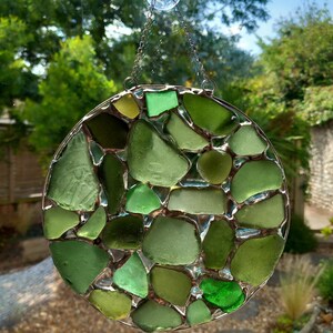 Green sea glass suncatcher.