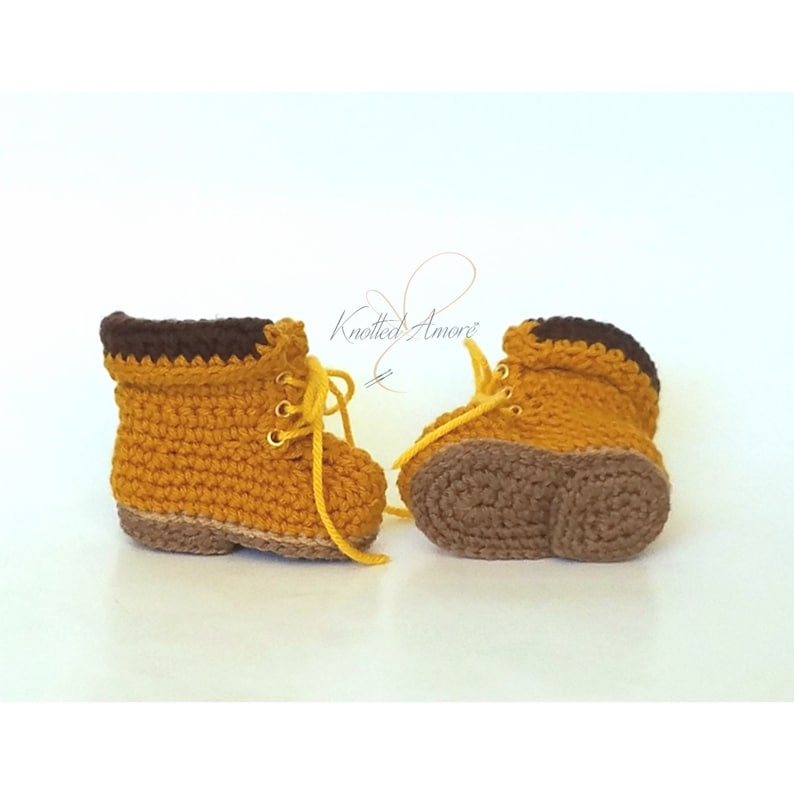 Crochet Baby Work Boots Unisex Baby Boots Baby Booties Baby Etsy