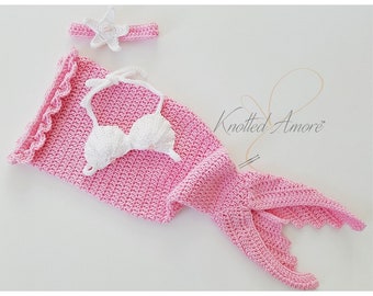 Crochet mermaid tail and top photo prop, baby mermaid tail , mermaid baby outfit, mermaid costume, mermaid blanket, baby shower mermaid gift