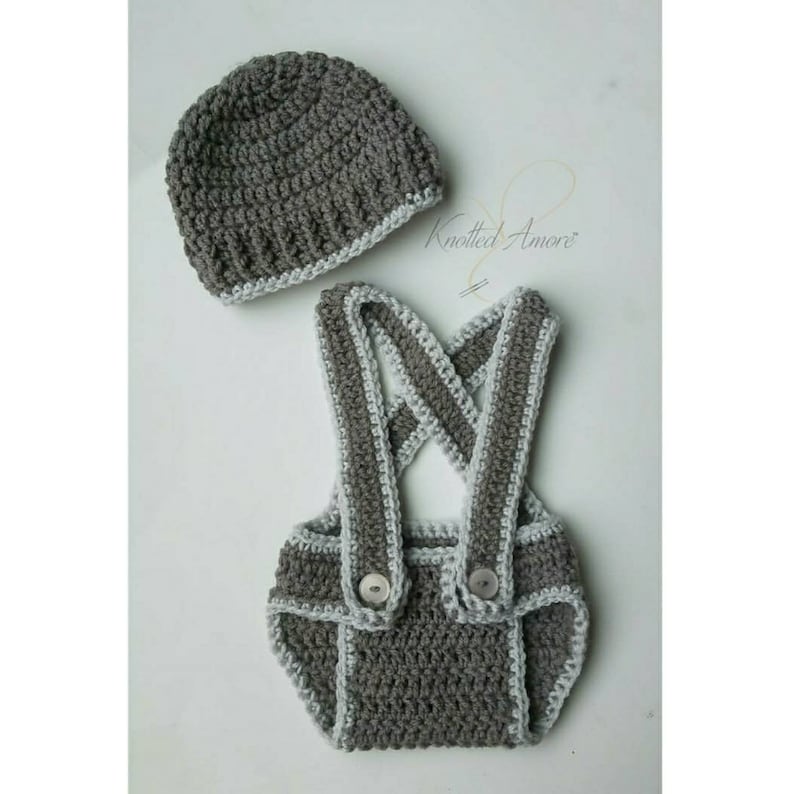 Baby Props Baby Boy Suspenders Crochet Baby Suspenders Baby Romper Newborn Photography Outfit Crochet Romper Grey Baby Boy Romper