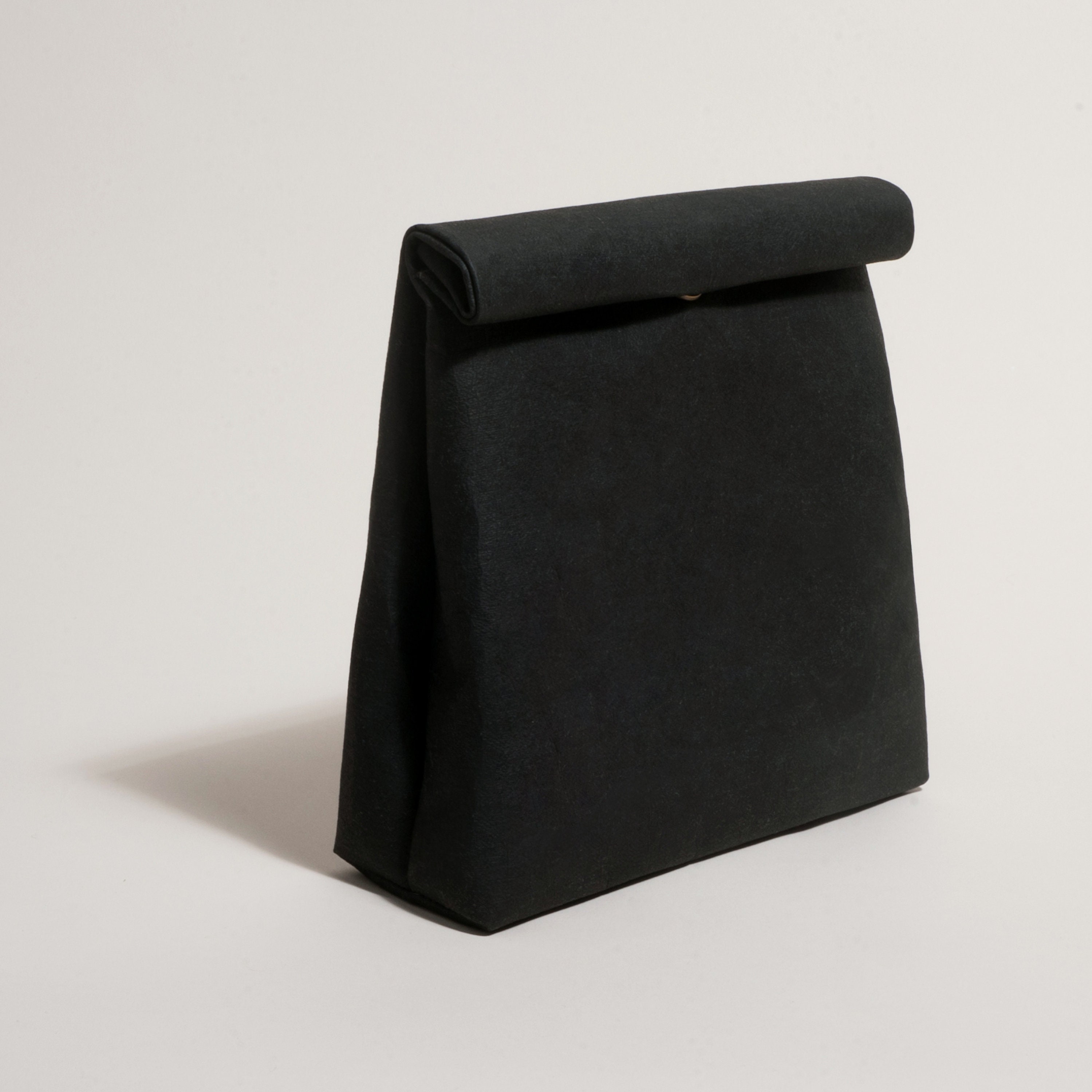 Vegan Leather Lunch Bag Black Etsy UK