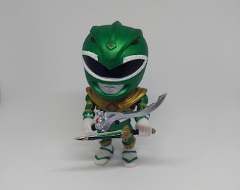 Mighty Morphin Power Rangers METALLIC &quot;Movie&quot; Green Ranger Custom The Loyal Subjects Vinyl Figure MMPR
