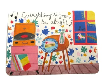 Carte every things gonna be alright - carte réconfort - carte musique - message positif - ca va aller - encouragement - carte a message