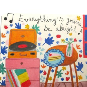 Carte every things gonna be alright - carte réconfort - carte musique - message positif - ca va aller - encouragement - carte a message image 3