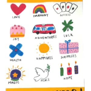 Carte I whish you this, carte de voeux, carte bonne année, message positif, carte colorée, carte message image 2