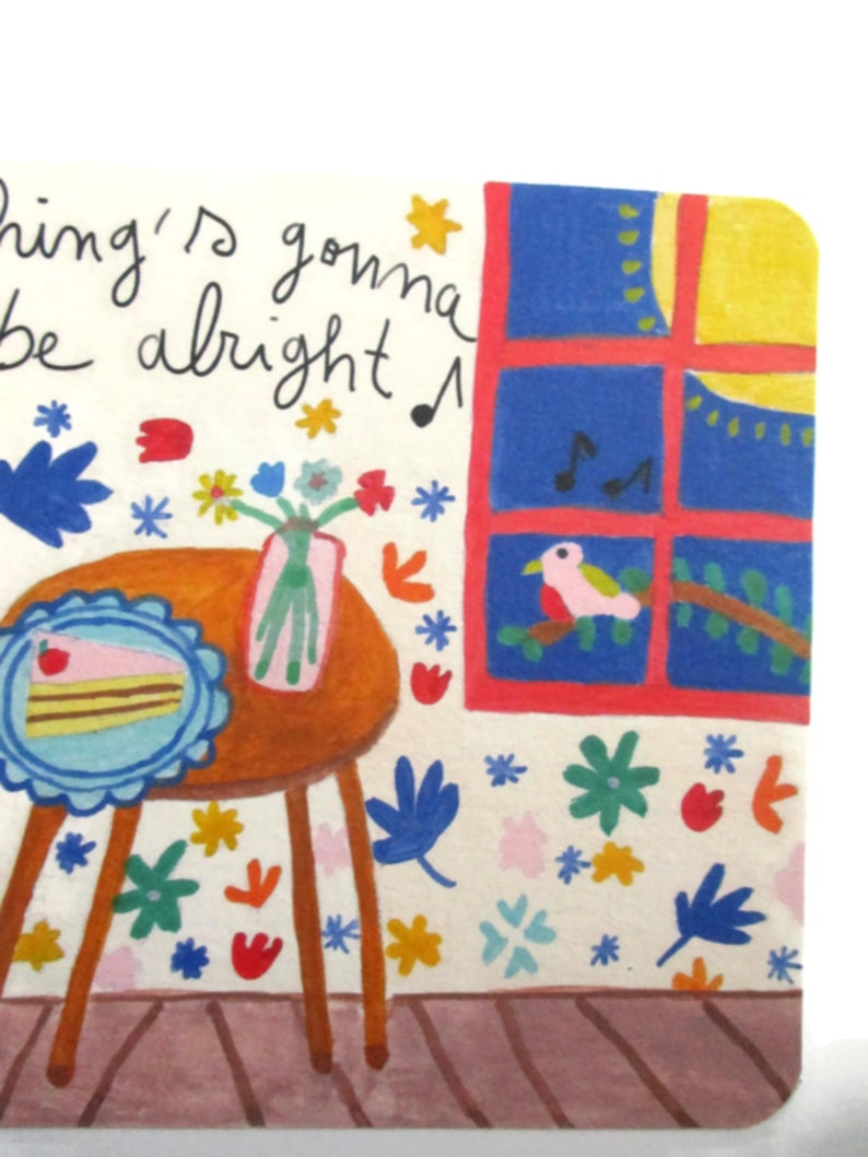 Carte every things gonna be alright - carte réconfort - carte musique - message positif - ca va aller - encouragement - carte a message image 4