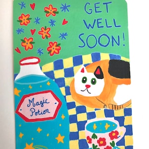 Carte get well soon - carte réconfort - carte bon rétablissement - message positif - ca va aller - encouragement - carte a message image 2