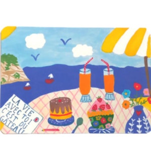 Carte La vie avec toi c'est du gâteau - carte amour - carte gâteau - message positif - plage - saint valentin - carte a message image 2