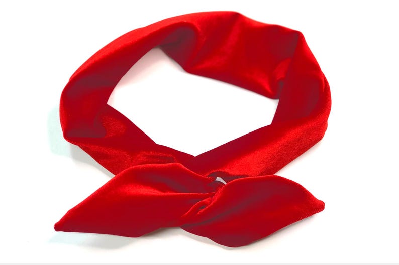 True Red Velvet wire Tie Band image 9
