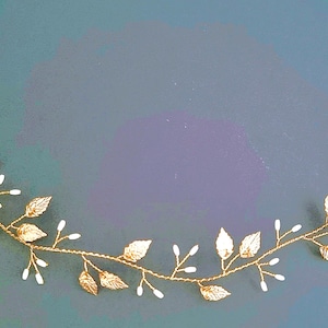 Leaf and Pearl Bridal Hair Vine, Wedding Hairpiece, Grecian headband, accessories for bride, bridesmaid