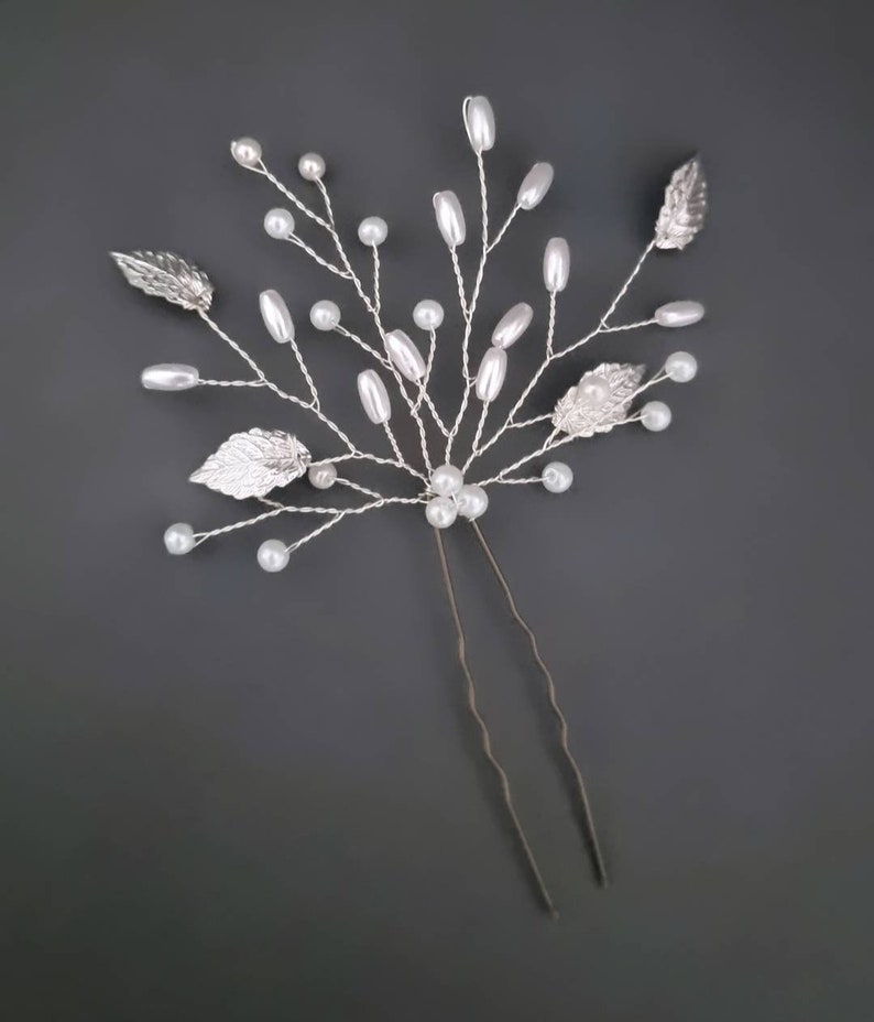 Gold Leaf Hair Pins Silver Leaf Hair Pins Bridal Hair Etsy