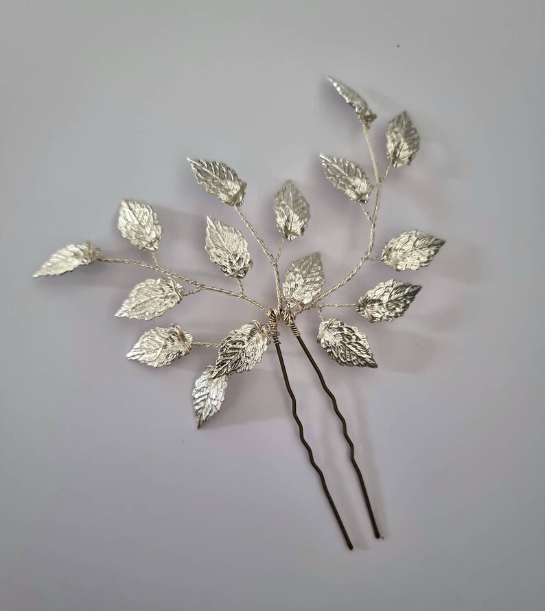 Gold Leaf Hair Pin Silver Leaf Hair Pins Bridal Hair Etsy