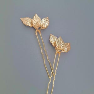 Blattgold Braut Haarnadeln Clips, Hochzeit Haarschmuck, minimalistisch, Brautjungfer