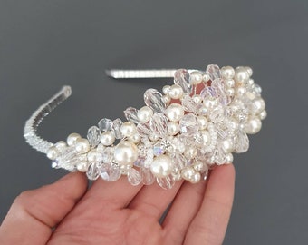 BELLA | bandeau de mariée | diadème | postiche de mariage | serre-tête de mariée | serre-tête en perles | accessoires pour cheveux de mariée