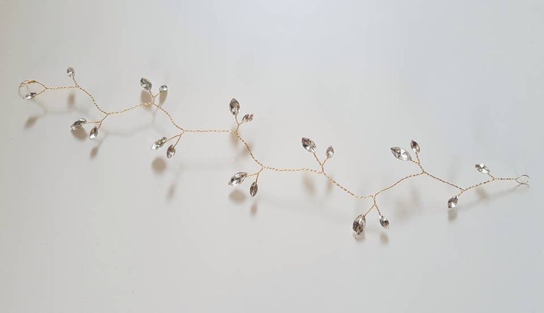 long hair vine Crystal bridal hair vine bridal headpiece gold hair vine wedding hairpiece hair circlet