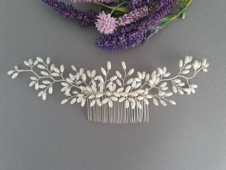 pearl hair comb bridal headpiece silver hair comb pearls gold hair comb bridal hair accessories Bridal hair comb wedding headpiece